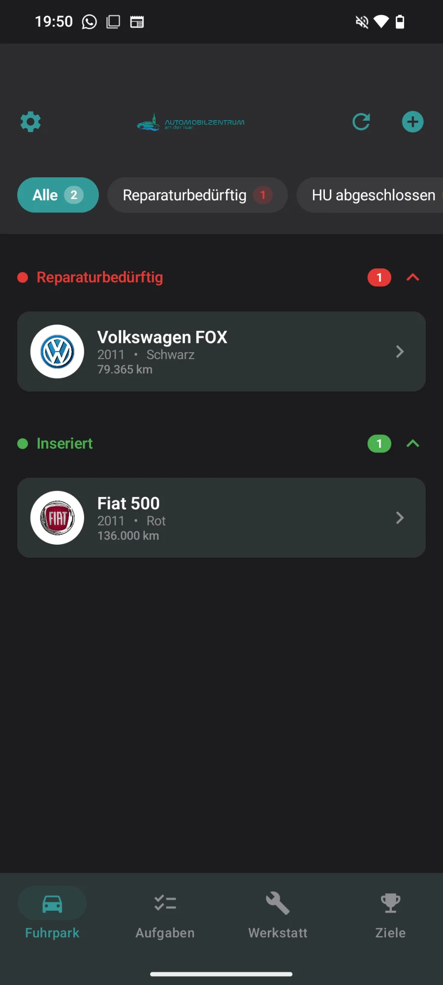 Fuhrpark Android Dark